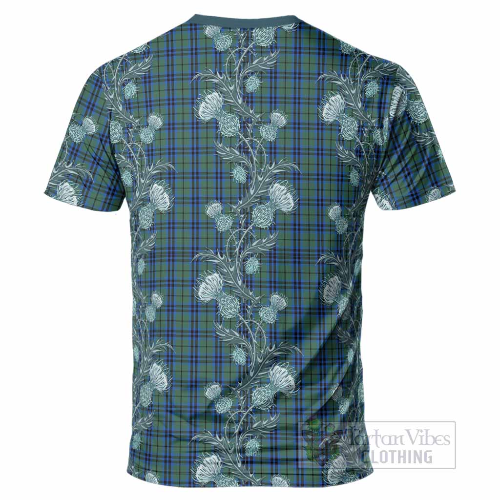 Marshall Tartan T-Shirt Seamless Scottish Thistle Flowers