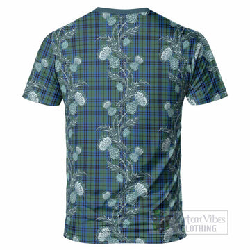 Marshall Tartan T-Shirt Seamless Scottish Thistle Flowers