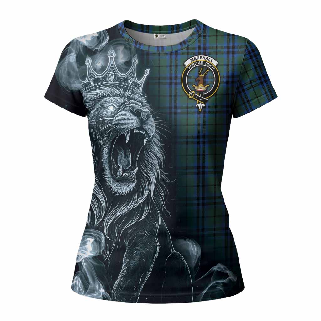 Marshall Tartan Women T shirt Roaring Lion Heritage