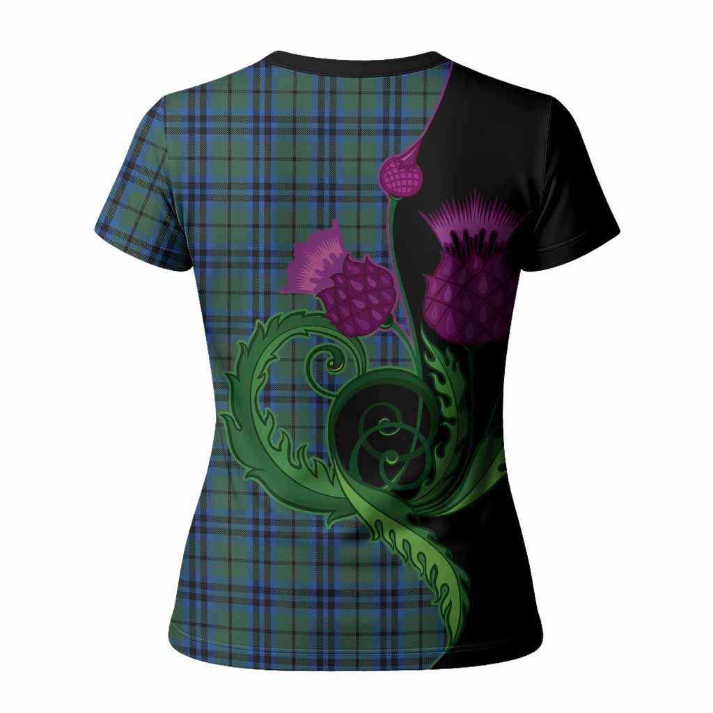 Marshall Tartan Women T shirt Traditional Scottish Thistle