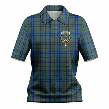 Marshall Tartan Women’s Polo Sweater Top with Family Crest