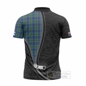 Marshall Tartan Zipper Polo Shirt New Zealand Pattern Unique Zipper Stylized