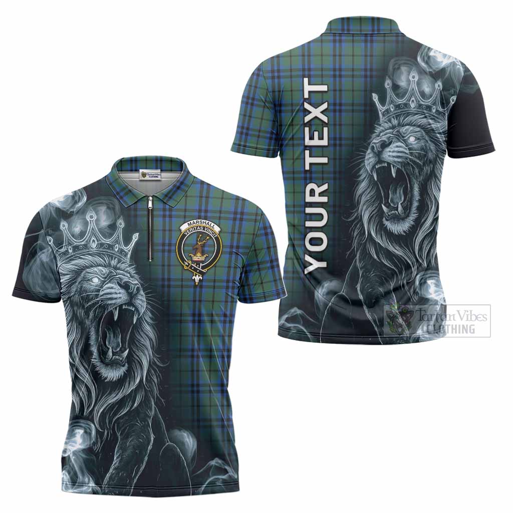 Marshall Tartan Zipper Polo Shirt Roaring Lion Heritage