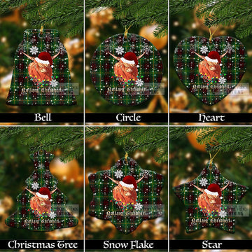 Martin Tartan Christmas Ceramic Ornaments with Twinkle Highland Cattle Ceramic - Tartan Vibes Clothing