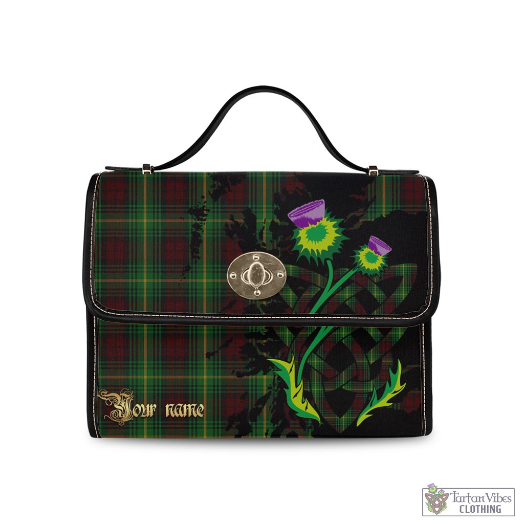 Tartan Vibes Clothing Martin Tartan Waterproof Canvas Bag with Scotland Map and Thistle Celtic Accents