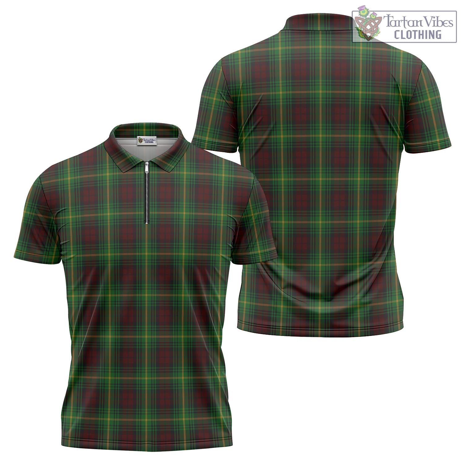 Martin Tartan Zipper Polo Shirt Unisex - Tartan Vibes Clothing