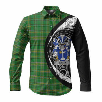 Tartan Vibes Clothing Martin Irish Clan Long Sleeve Button Shirt Celtic Circle Style