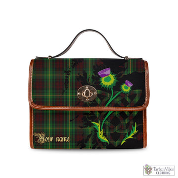 Martin Tartan Waterproof Canvas Bag with Scotland Map and Thistle Celtic Accents