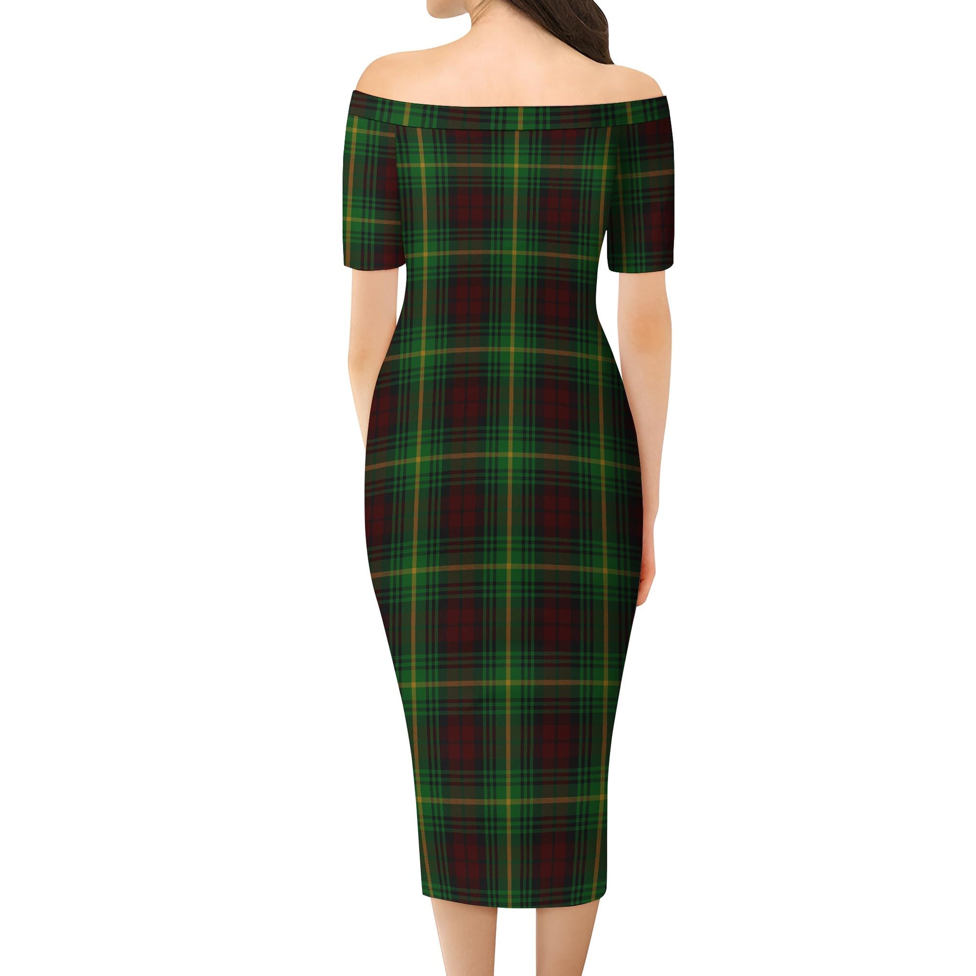 Martin Tartan Off Shoulder Lady Dress - Tartan Vibes Clothing