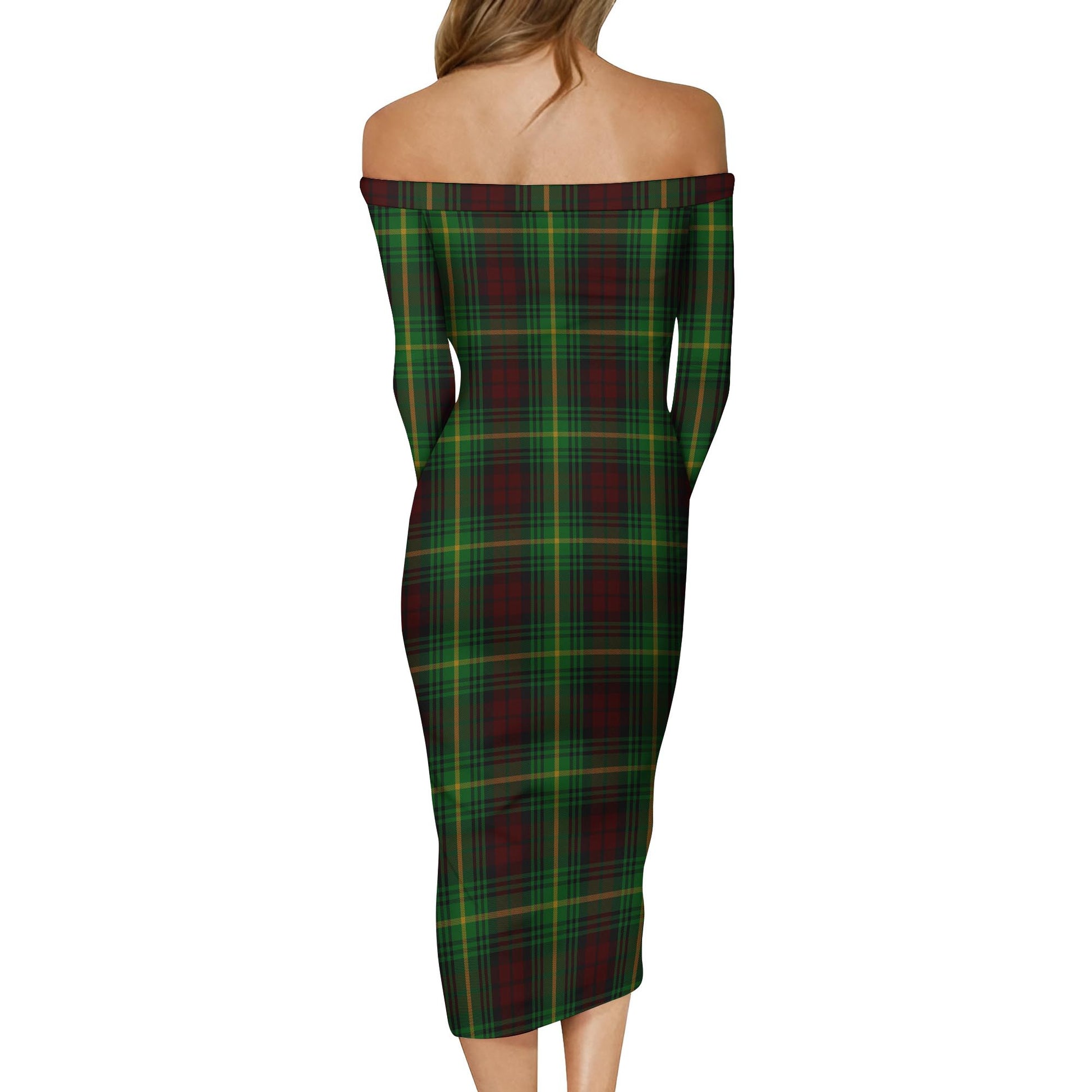 Martin Tartan Off Shoulder Lady Dress - Tartan Vibes Clothing