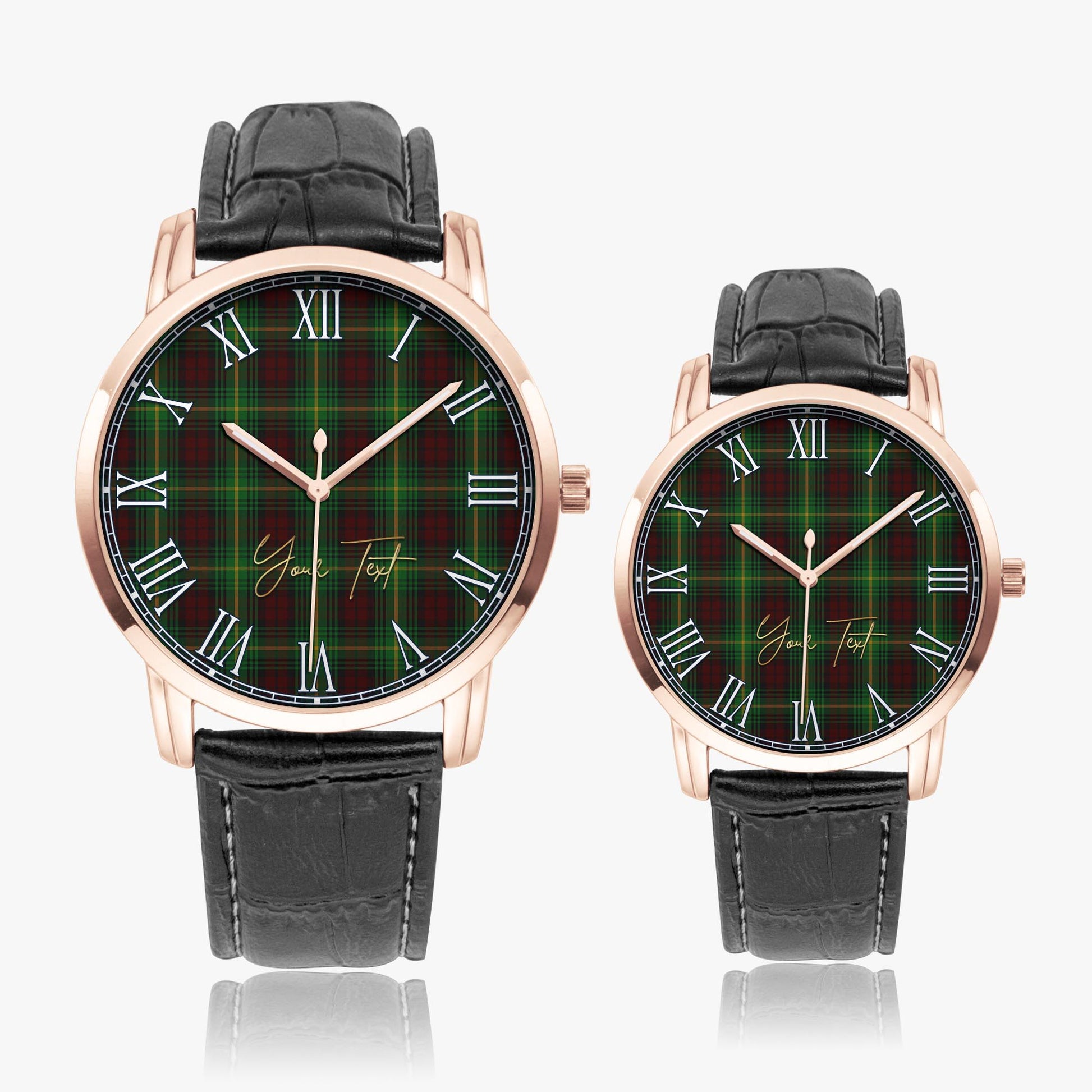 Martin Tartan Personalized Your Text Leather Trap Quartz Watch - Tartan Vibes Clothing