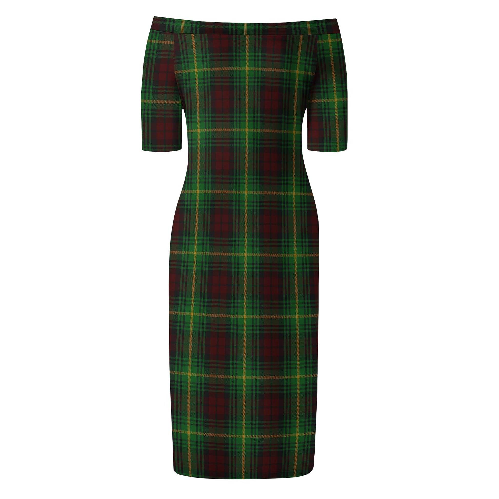 Martin Tartan Off Shoulder Lady Dress - Tartan Vibes Clothing