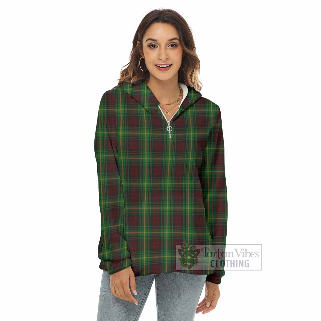Martin Tartan Women's Borg Fleece Hoodie with Half Zip - Tartan Vibes Clothing