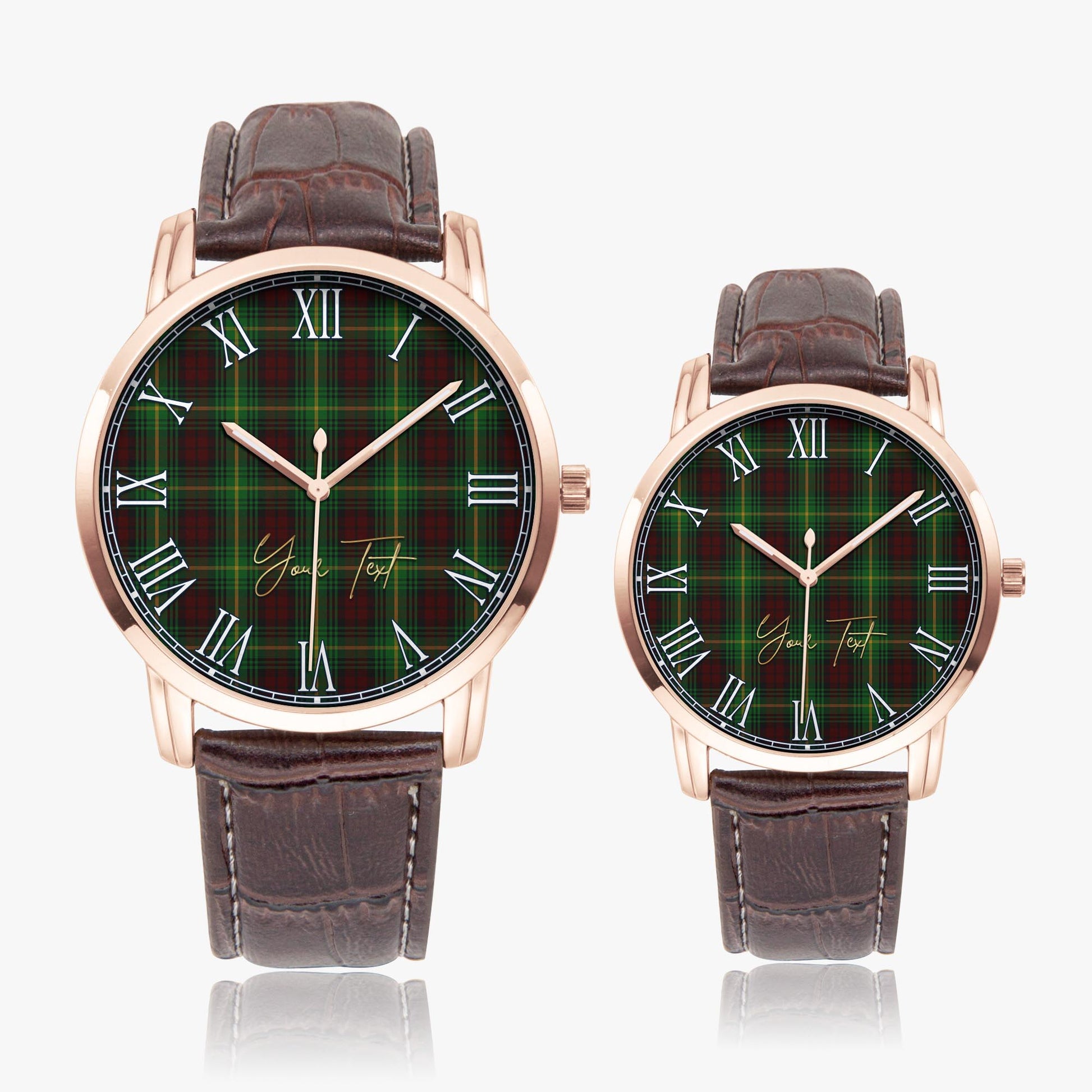 Martin Tartan Personalized Your Text Leather Trap Quartz Watch - Tartan Vibes Clothing
