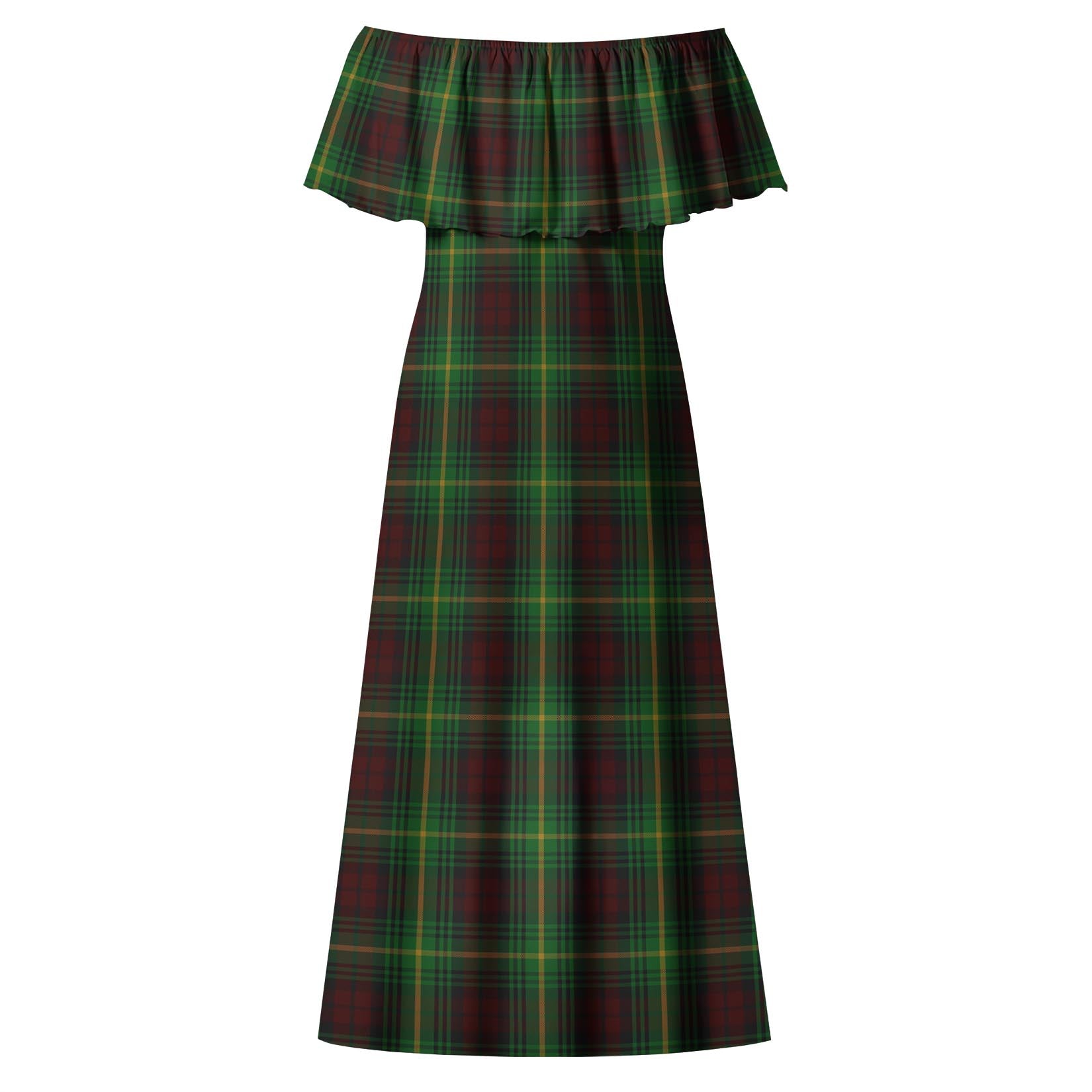 Martin Tartan Off Shoulder Long Dress - Tartan Vibes Clothing