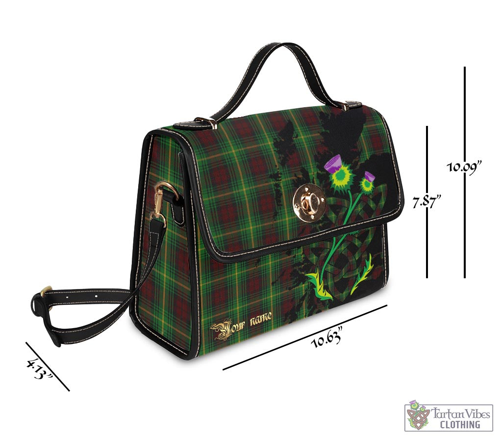 Tartan Vibes Clothing Martin Tartan Waterproof Canvas Bag with Scotland Map and Thistle Celtic Accents