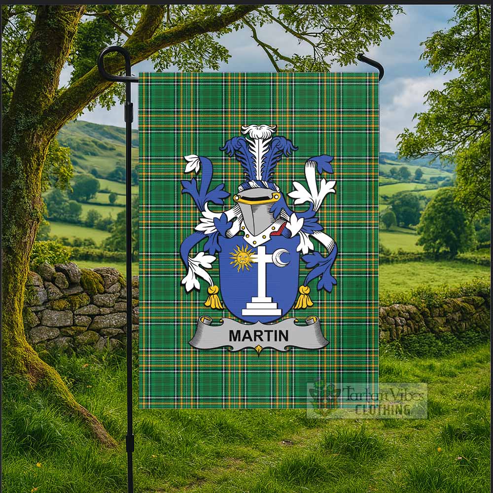 Martin Irish Clan Tartan Flag with Coat of Arms