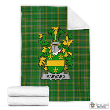 Tartan Vibes Clothing Marward Irish Clan Tartan Blanket with Coat of Arms