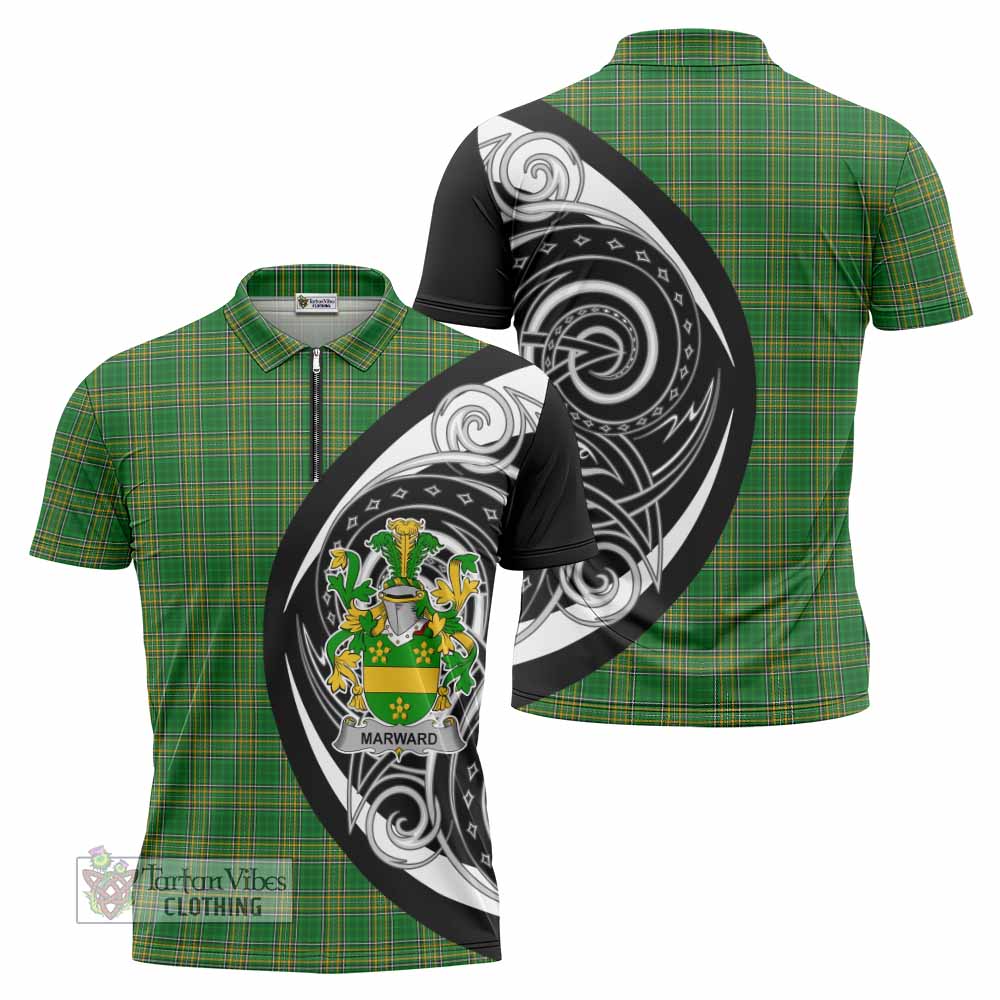 Marward Irish Clan Zipper Polo Shirt Celtic Circle Style - Tartan Vibes Clothing
