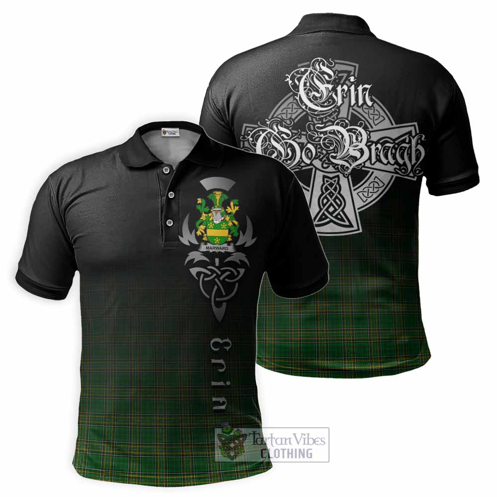 Tartan Vibes Clothing Marward Irish Clan Polo Shirt with Coat of Arms Erin Go Bragh Celtic Inspired