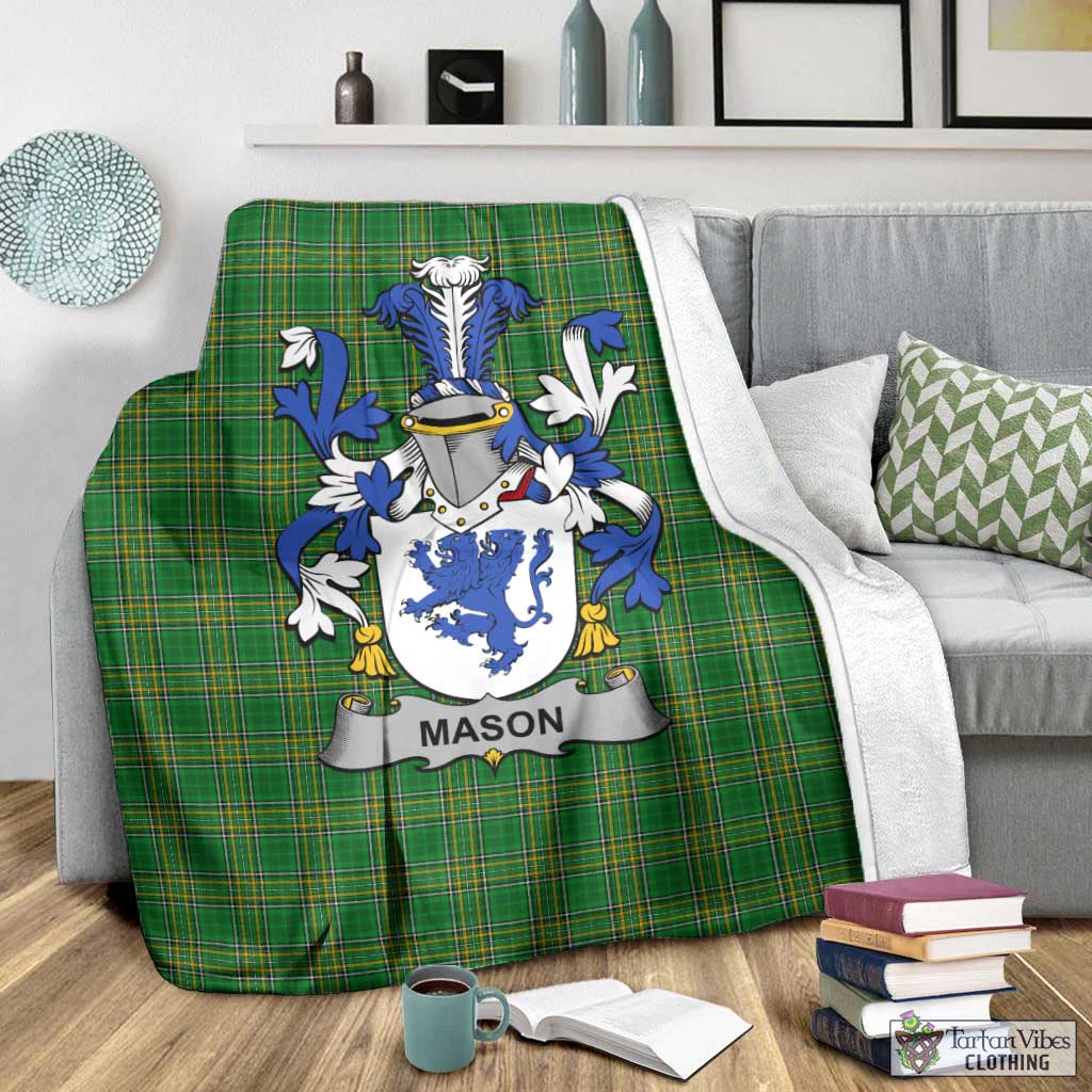 Mason Irish Clan Tartan Blanket with Coat of Arms - Tartan Vibes Clothing