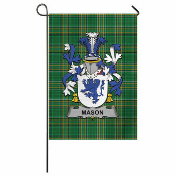 Mason Irish Clan Tartan Garden Flag with Coat of Arms
