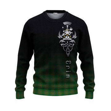 Massy Irish Clan Knitted Sweater with Coat of Arms Erin Go Bragh Celtic Inspired