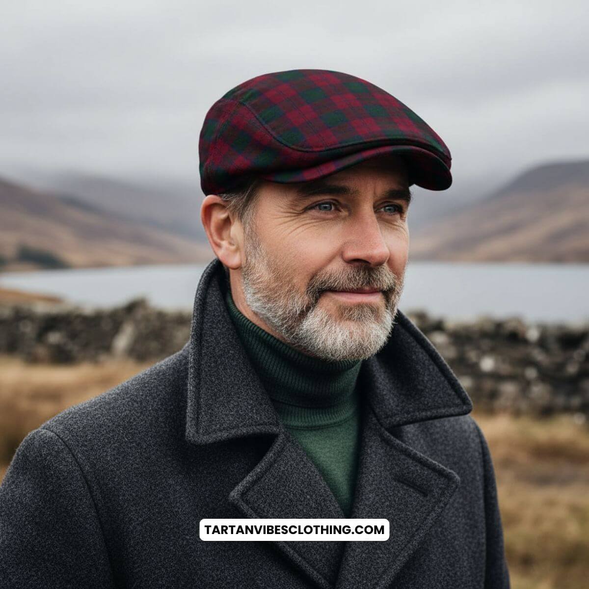 Lindsay Tartan Jeff Cap, Tartan Flat Cap