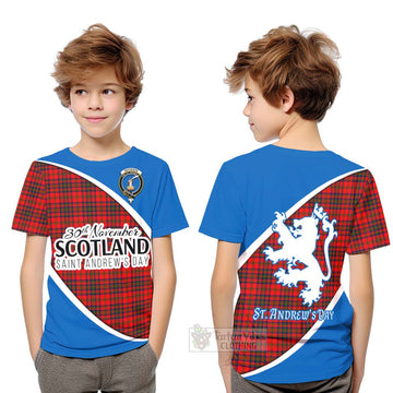 Tartan Vibes Clothing Matheson Family Crest Tartan Kid T-Shirt Celebrate Saint Andrew's Day in Style