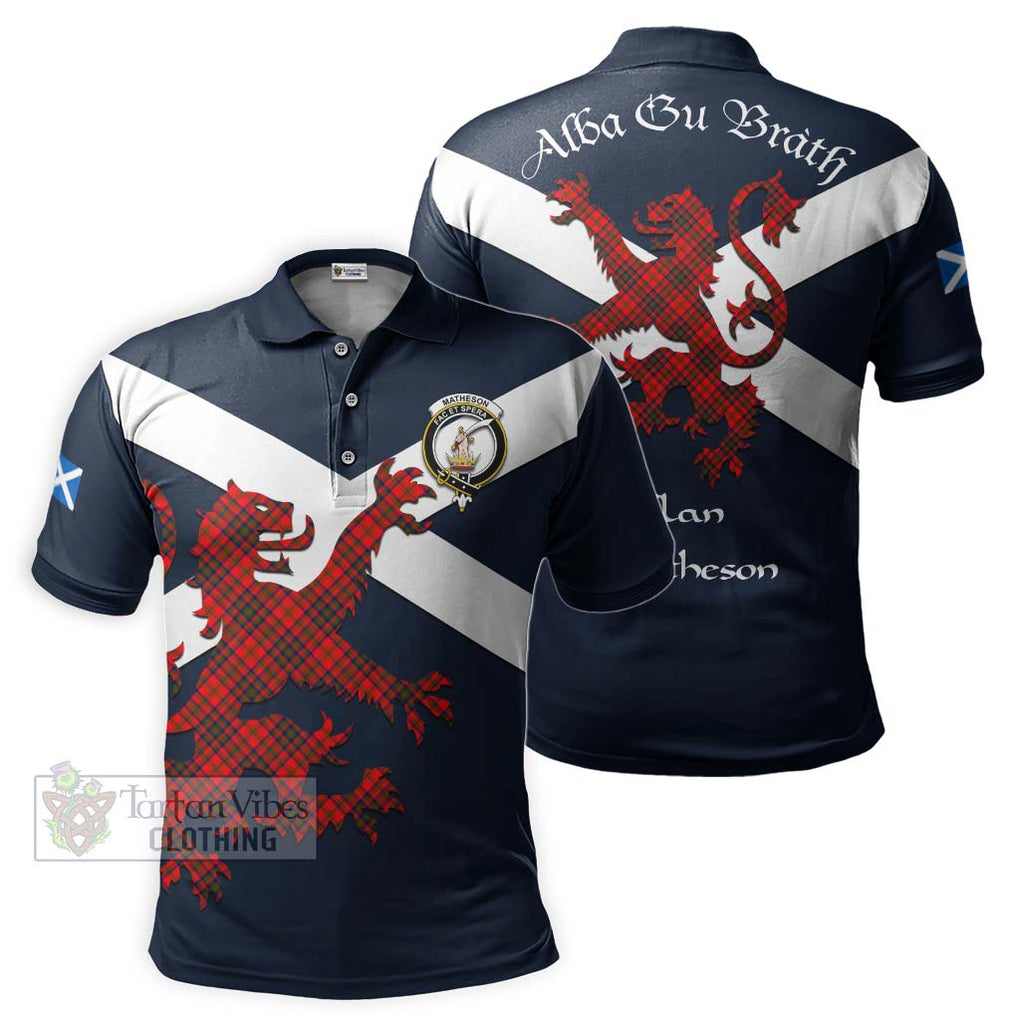 Tartan Vibes Clothing Matheson Tartan Lion Rampant Polo Shirt – Proudly Display Your Heritage with Alba Gu Brath and Clan Name