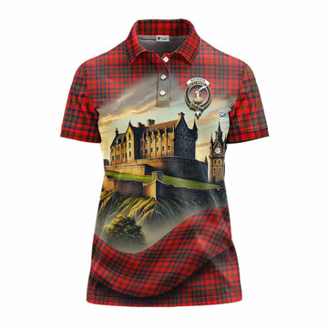 Tartan Vibes Clothing Matheson Tartan Family Crest Women's Polo Shirt with Scottish Ancient Castle Stype