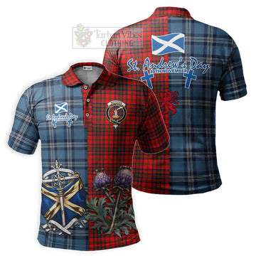 Matheson Tartan Polo Shirt Happy St. Andrew's Day Half Tartan Style