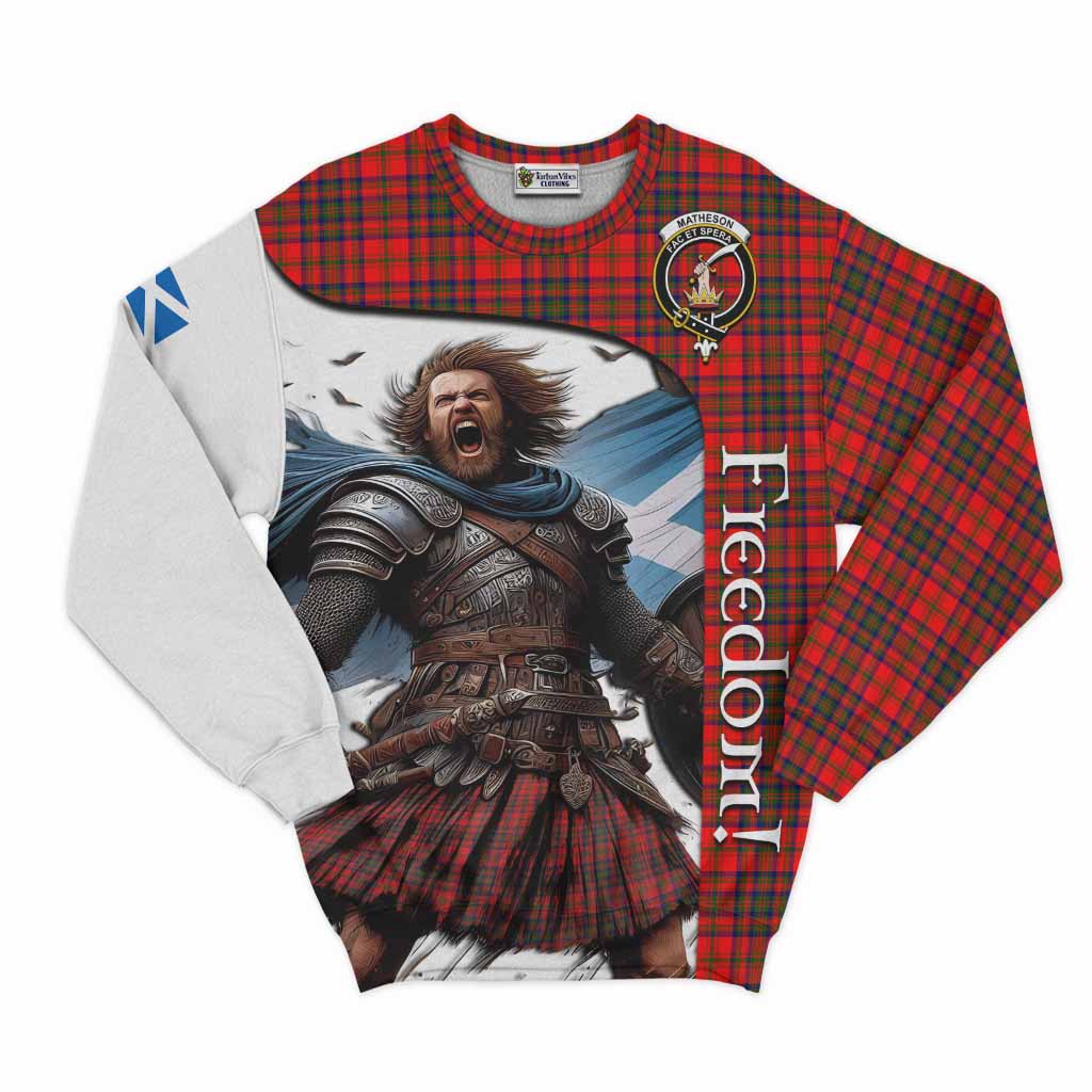 Tartan Vibes Clothing Matheson Crest Tartan Sweatshirt Inspired by the Freedom of Scottish Warrior