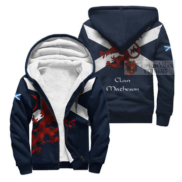 Matheson Tartan Lion Rampant Sherpa Hoodie Proudly Display Your Heritage with Alba Gu Brath and Clan Name