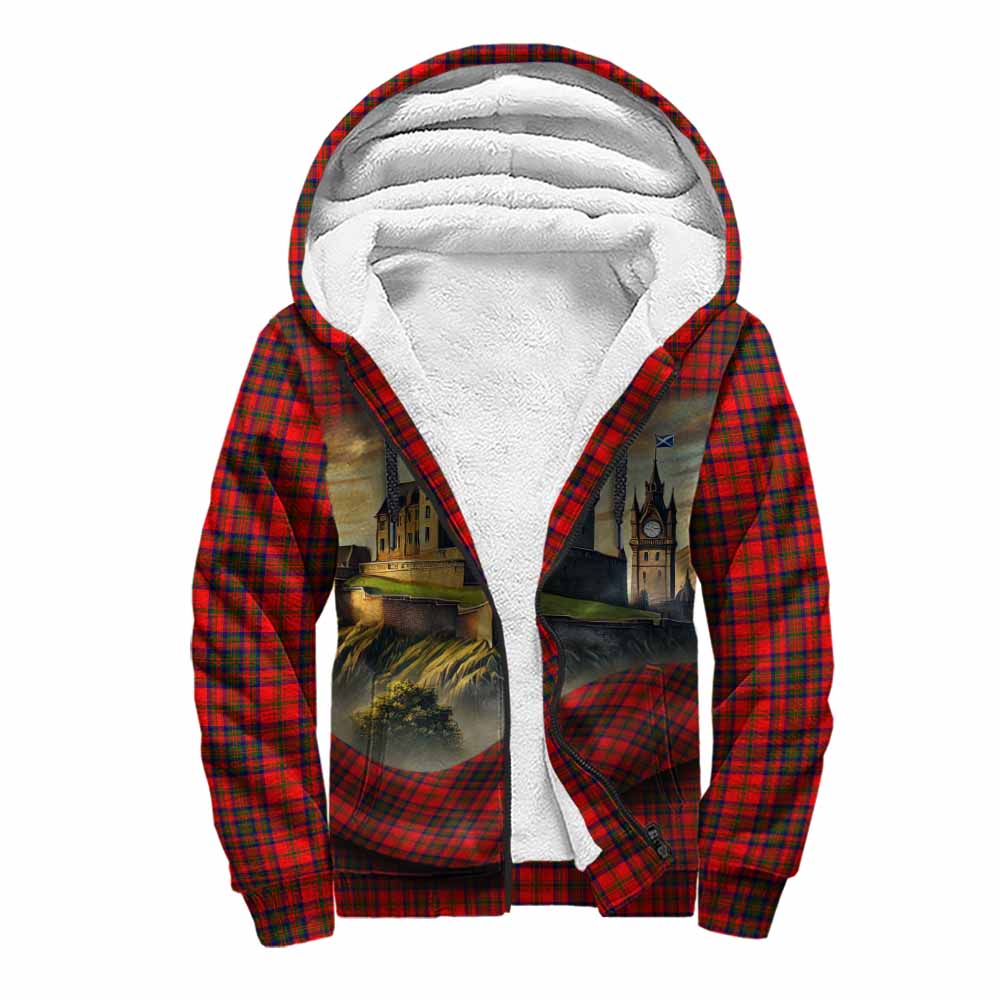 Tartan Vibes Clothing Matheson Tartan Family Crest Sherpa Hoodie with Scottish Ancient Castle Style