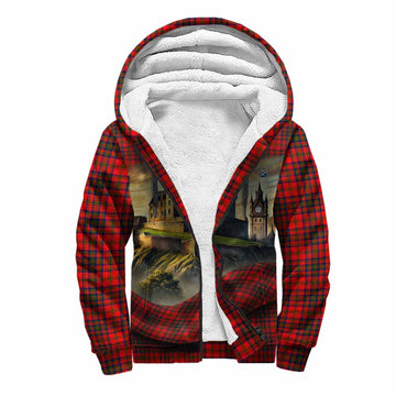 Matheson Tartan Family Crest Sherpa Hoodie with Scottish Ancient Castle Style