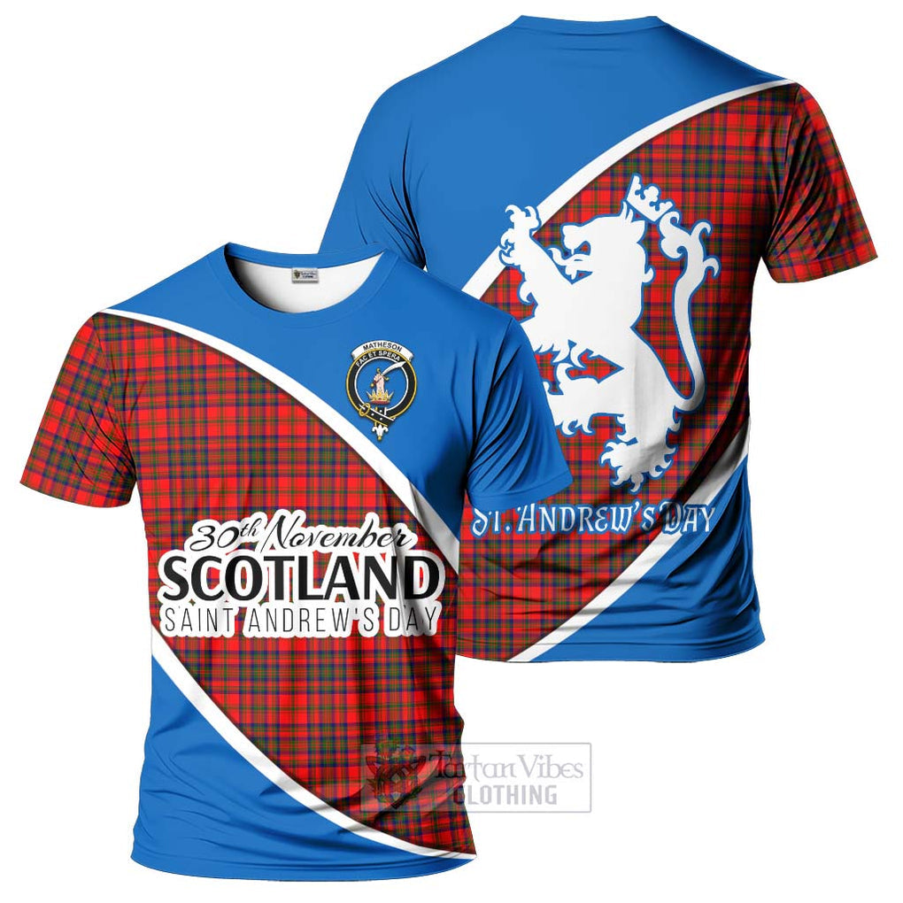 Tartan Vibes Clothing Matheson Family Crest Tartan T-Shirt Celebrate Saint Andrew's Day in Style