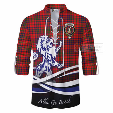 Tartan Vibes Clothing Matheson Tartan Ghillie Kilt Shirt with Alba Gu Brath Regal Lion Emblem