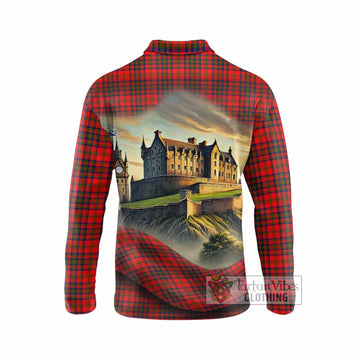 Tartan Vibes Clothing Matheson Tartan Family Crest Long Sleeve Polo Shirt with Scottish Ancient Castle Style