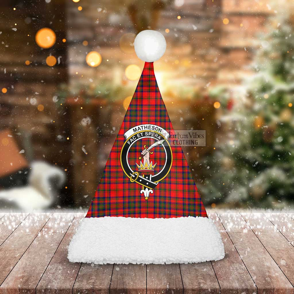 Tartan Vibes Clothing Matheson Tartan Christmas Santa Hats with Family Crest