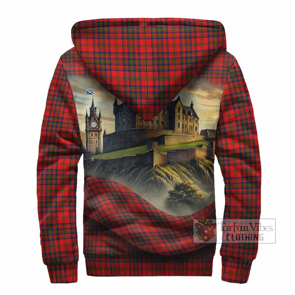 Tartan Vibes Clothing Matheson Tartan Family Crest Sherpa Hoodie with Scottish Ancient Castle Style