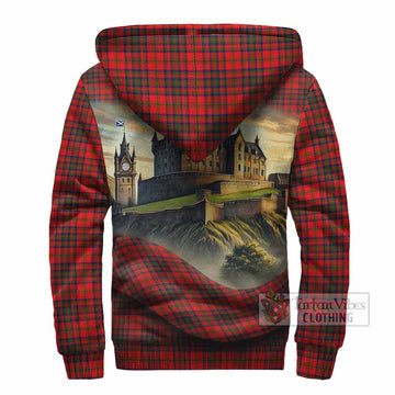 Matheson Tartan Family Crest Sherpa Hoodie with Scottish Ancient Castle Style