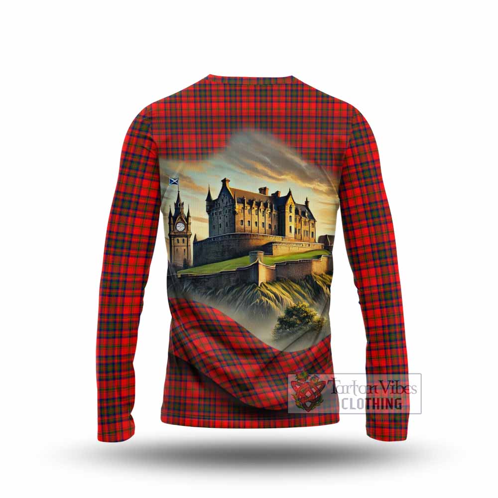 Tartan Vibes Clothing Matheson Tartan Family Crest Long Sleeve T-Shirt with Scottish Ancient Castle Style