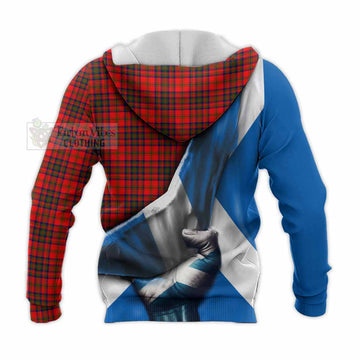 Matheson Tartan Knitted Hoodie with Family Crest Scotland Patriotic Style