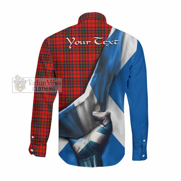 Tartan Vibes Clothing Matheson Tartan Long Sleeve Button Shirt with Family Crest Scotland Patriotic Style