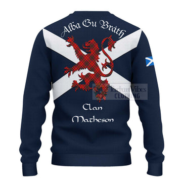 Tartan Vibes Clothing Matheson Tartan Lion Rampant Knitted Sweater – Proudly Display Your Heritage with Alba Gu Brath and Clan Name