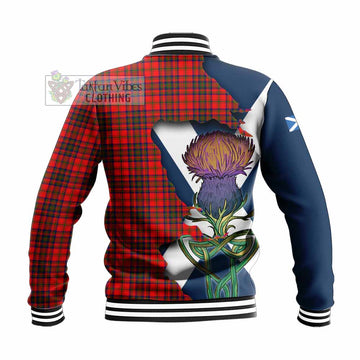 Matheson Tartan Family Crest Baseball Jacket Scottish Thistle Celtic Inspired