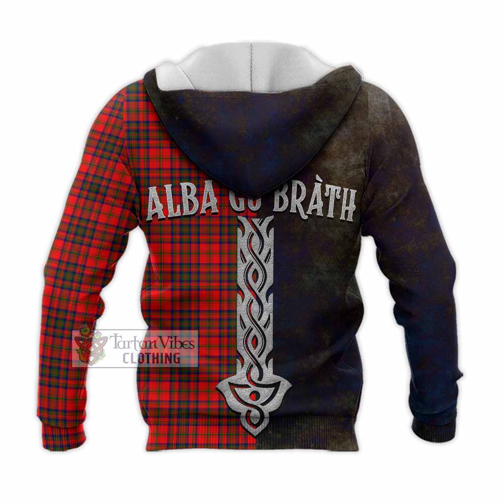 Tartan Vibes Clothing Matheson Tartan Family Crest Knitted Hoodie Alba Gu Brath Be Brave Lion Ancient Style