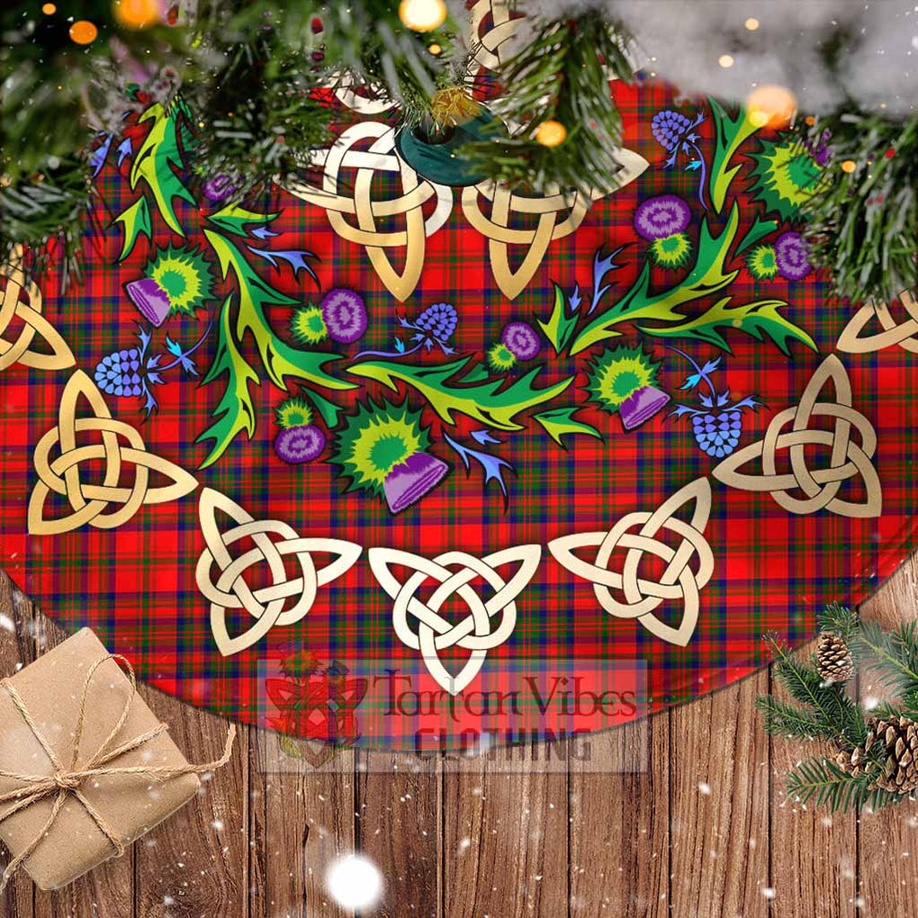 Matheson Tartan Christmas Tree Skirt with Thistle Celtic Knot Style - Tartan Vibes Clothing