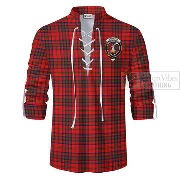 Tartan Vibes Clothing Matheson Tartan Ghillie Kilt Shirt with Family Crest Celtic Skull Style